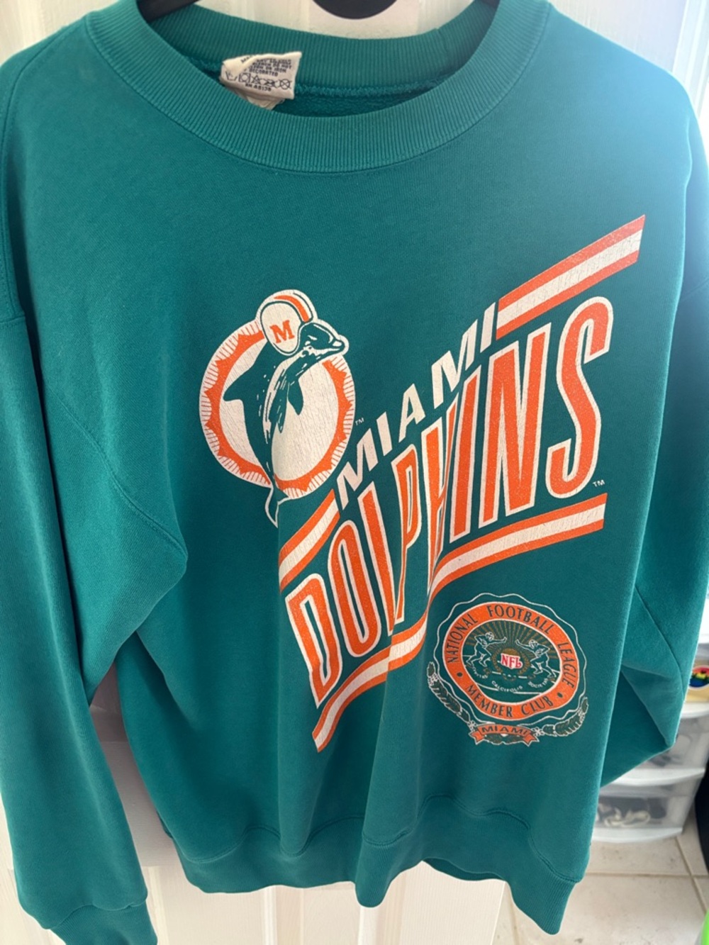 Miami Dolphins Teal Crewneck Sweatshirt